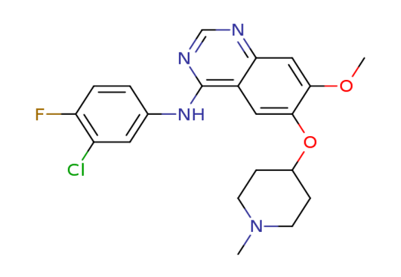 4-[(3-chloro-4-fluoro-phenyl)amino]-6-(1-methyl-piperidin-4-yloxy)-7-methoxy-quinazoline